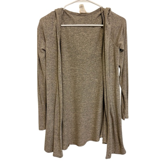 2/1$5 Caution to the Wild - Brown Open Front Cardigan with Hoodie - Picture 1 of 7